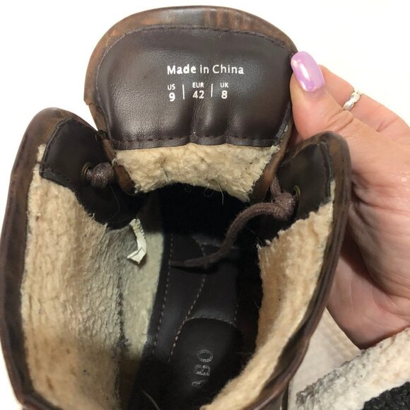 PEGABO Brown Leather Fleece Lined Casual/Work Boots Size 9 (42) - Picture 10 of 14